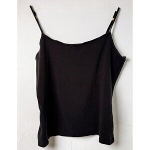 Caslon Womens Large Black Cami Tank Top  Spaghetti Strap Layering Minimalist Y2K